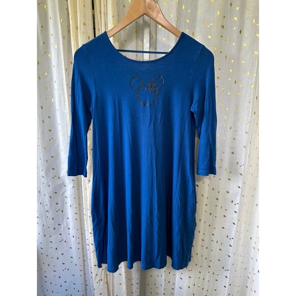 Ava Sky Custom Minnie Mouse Disney Stretch Tunic Quarter Sleeves Pockets Dress M - Picture 2 of 7